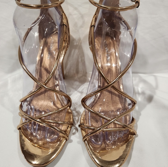 Gianni Bini Tallisa Rose Gold Strappy 3.75" Heels. Size 7.5 - Picture 6 of 11